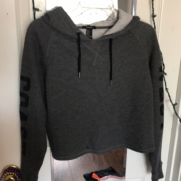 Dark grey cropped sweatshirt - Picture 1 of 4